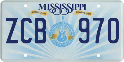 MS license plate ZCB970