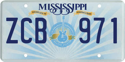 MS license plate ZCB971