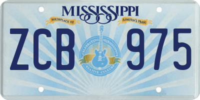 MS license plate ZCB975