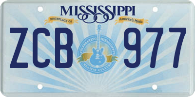 MS license plate ZCB977