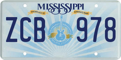 MS license plate ZCB978