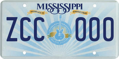 MS license plate ZCC000