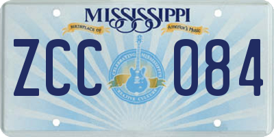 MS license plate ZCC084
