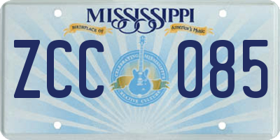 MS license plate ZCC085