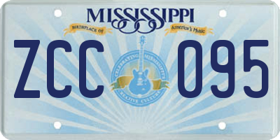 MS license plate ZCC095