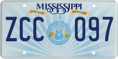 MS license plate ZCC097