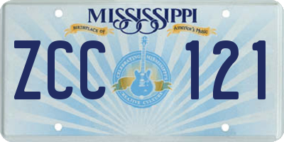 MS license plate ZCC121