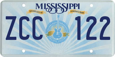 MS license plate ZCC122