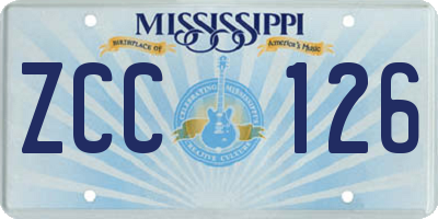 MS license plate ZCC126