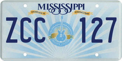 MS license plate ZCC127
