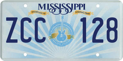 MS license plate ZCC128