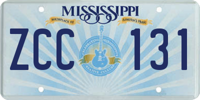 MS license plate ZCC131