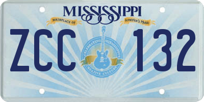 MS license plate ZCC132