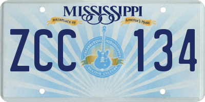 MS license plate ZCC134