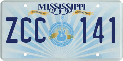 MS license plate ZCC141