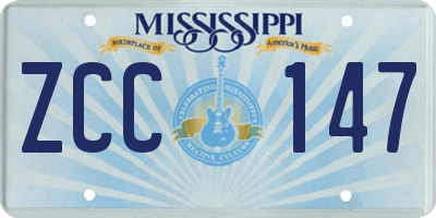 MS license plate ZCC147