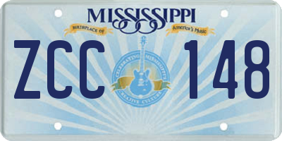 MS license plate ZCC148
