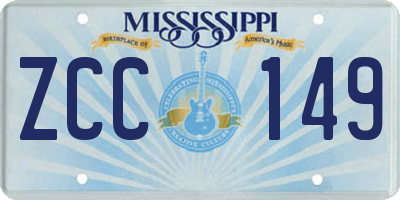 MS license plate ZCC149