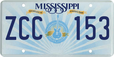 MS license plate ZCC153
