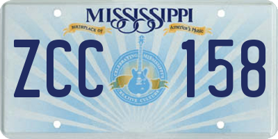 MS license plate ZCC158