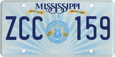 MS license plate ZCC159