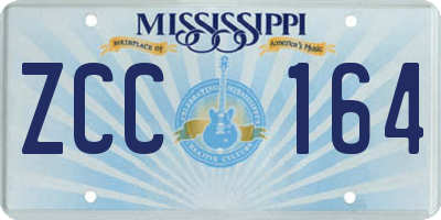 MS license plate ZCC164