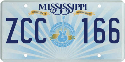 MS license plate ZCC166