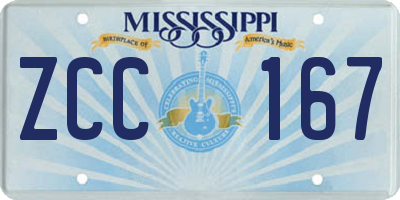 MS license plate ZCC167