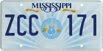 MS license plate ZCC171