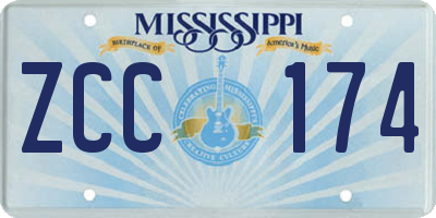 MS license plate ZCC174