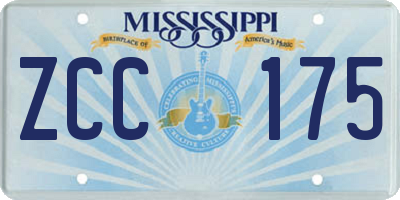 MS license plate ZCC175
