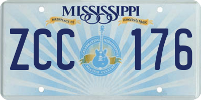 MS license plate ZCC176