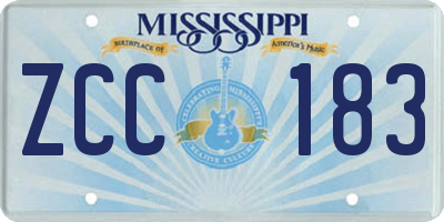 MS license plate ZCC183