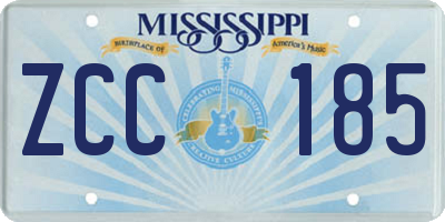 MS license plate ZCC185
