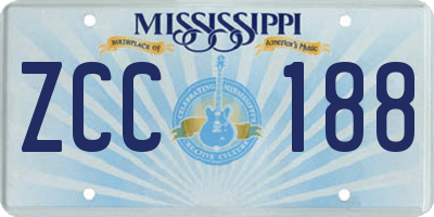 MS license plate ZCC188