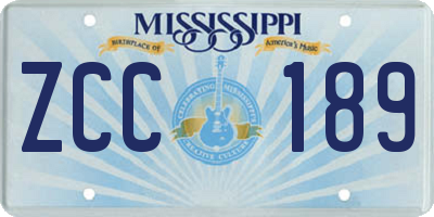 MS license plate ZCC189