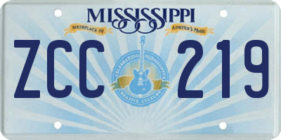 MS license plate ZCC219