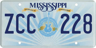 MS license plate ZCC228