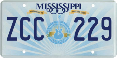 MS license plate ZCC229