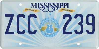 MS license plate ZCC239
