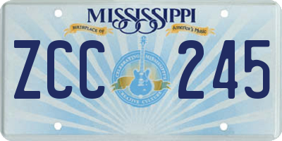 MS license plate ZCC245