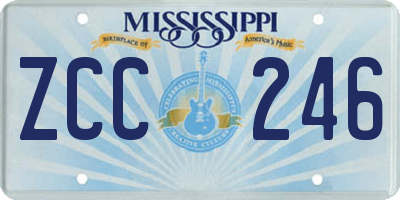 MS license plate ZCC246
