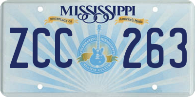 MS license plate ZCC263