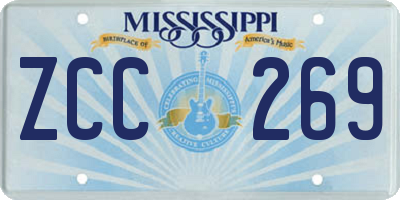 MS license plate ZCC269