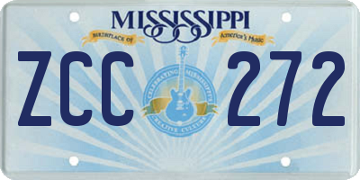 MS license plate ZCC272