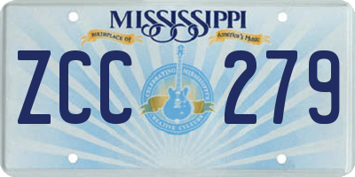 MS license plate ZCC279