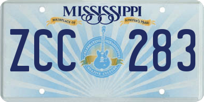 MS license plate ZCC283