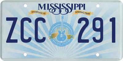MS license plate ZCC291