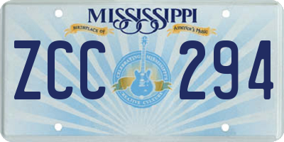 MS license plate ZCC294