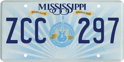 MS license plate ZCC297